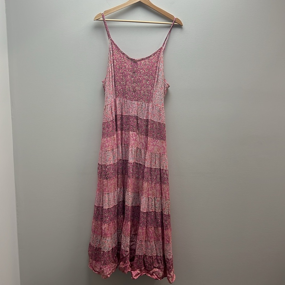 Vintage Pink and Purple Maxi Dress